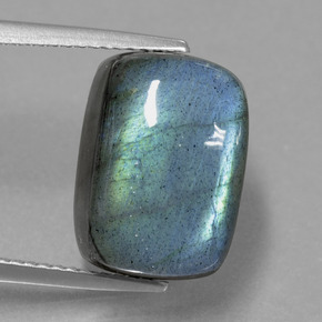 Labradorite naturale blu da 10,66 ct, taglio a cuscino, traslucido