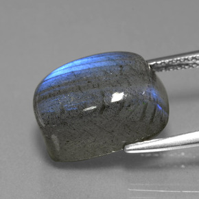 Labradorite naturale blu da 9,80 ct, taglio a cuscino, traslucido