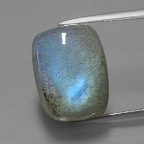 Labradorite naturale blu da 10,87 ct, taglio a cuscino, traslucido