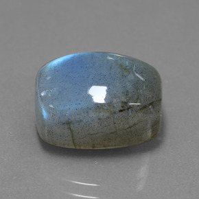 Labradorite naturale blu da 10,87 ct, taglio a cuscino, traslucido