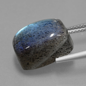 Labradorite naturale blu da 10,49 ct, taglio a cuscino, traslucido
