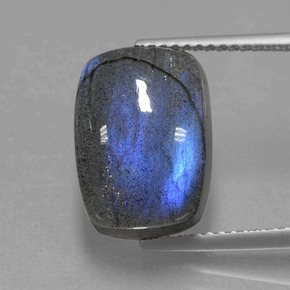 Labradorite naturale blu da 9,02 ct, taglio a cuscino, traslucido