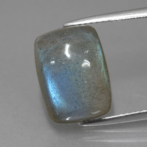 Labradorite Grigio blu scuro naturale da 7.88 ct, Taglio a cuscino, Traslucido