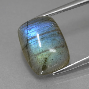 Labradorite Grigio blu scuro naturale da 9.03 ct, Taglio a cuscino, Traslucido