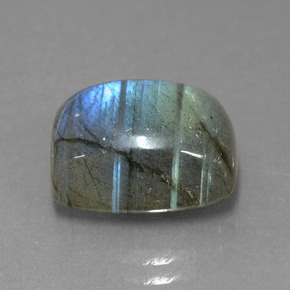 Labradorite Grigio blu scuro naturale da 9.03 ct, Taglio a cuscino, Traslucido