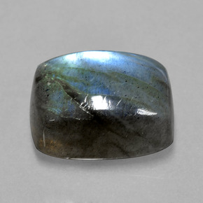 Labradorite naturale blu da 9,61 ct, taglio a cuscino, traslucido