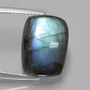 Labradorite Grigio blu scuro naturale da 9.42 ct, Taglio a cuscino, Traslucido