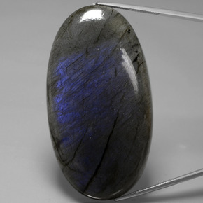 Labradorite naturale blu da 135,49 ct, taglio ovale, traslucido