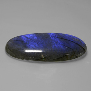 Labradorite naturale blu da 135,49 ct, taglio ovale, traslucido