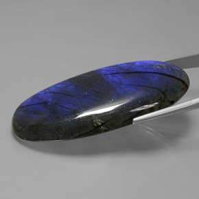 Labradorite naturale blu da 135,49 ct, taglio ovale, traslucido