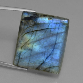Labradorite Grigio blu scuro naturale da 43.22 ct, Taglio a baguette, Traslucido