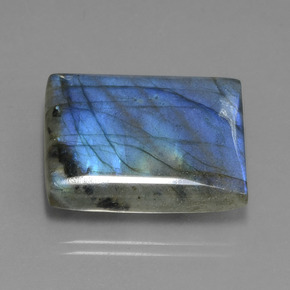 Labradorite Grigio blu scuro naturale da 43.22 ct, Taglio a baguette, Traslucido