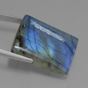 Labradorite Grigio blu scuro naturale da 43.22 ct, Taglio a baguette, Traslucido