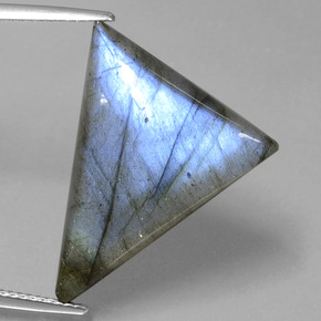 Labradorite naturale blu da 18,46 ct, trillion, traslucido
