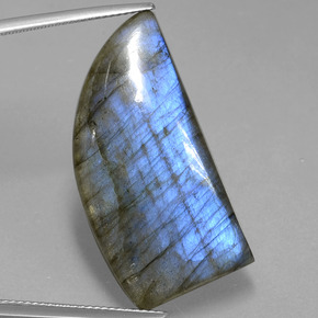 Labradorite naturale grigio con riflessi blu da 25,81 ct, forma fantasia, traslucido