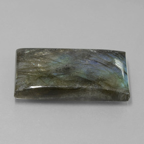 Labradorite Grigio blu scuro naturale da 60.12 ct, Taglio a baguette, Traslucido