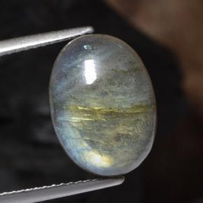 Labradorite naturale multicolore da 6,41 ct, taglio ovale, traslucido