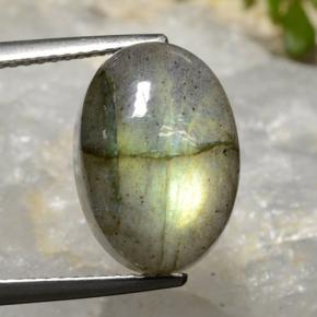 Labradorite naturale multicolore da 8,48 ct, taglio ovale, traslucido