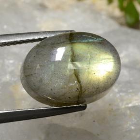 Labradorite naturale multicolore da 8,48 ct, taglio ovale, traslucido