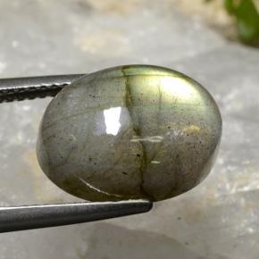 Labradorite naturale multicolore da 8,48 ct, taglio ovale, traslucido