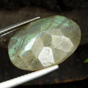 Labradorite naturale multicolore da 10,36 ct, taglio ovale, traslucido