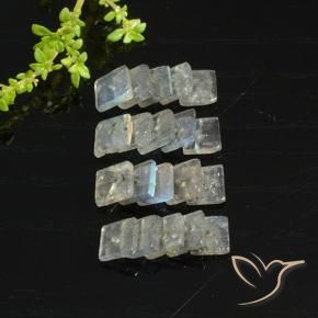Gemme di Labradorite Multicolore naturale da 6.37 ct, Quadrato, Traslucido