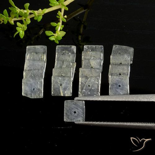 6.24ctw Naturale Multicolore Labradorite, Quadrato, Trasparente