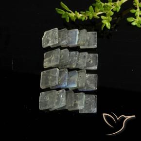 Gemme di Labradorite Multicolore naturale da 6.24 ct, Quadrato, Trasparente