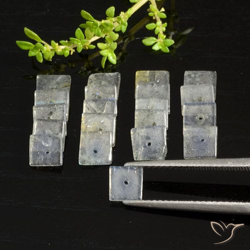 6.89ctw Naturale Multicolore Labradorite, Quadrato, Traslucido