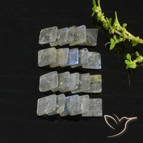Gemme di Labradorite Multicolore naturale da 6.89 ct, Quadrato, Traslucido