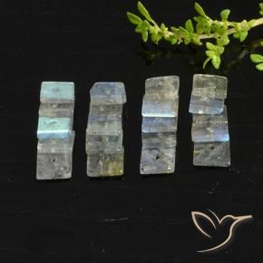 Gemme di Labradorite Multicolore naturale da 6.89 ct, Quadrato, Traslucido