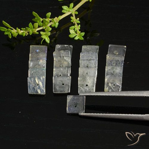 7.99ctw Naturale Multicolore Labradorite, Quadrato, Traslucido