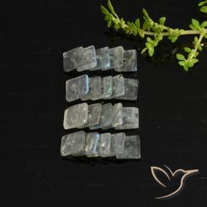 Gemme di Labradorite Multicolore naturale da 6.64 ct, Quadrato, Traslucido