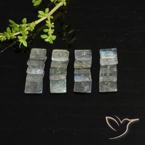 Gemme di Labradorite Multicolore naturale da 6.64 ct, Quadrato, Traslucido