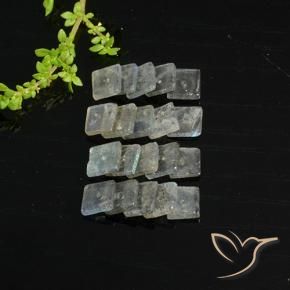 Gemme di Labradorite Multicolore naturale da 7.61 ct, Quadrato, Traslucido