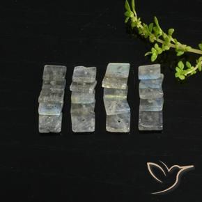 Gemme di Labradorite Multicolore naturale da 7.61 ct, Quadrato, Traslucido