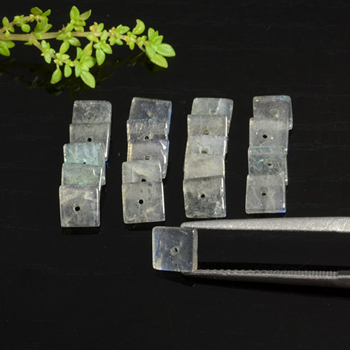 Gemme di Labradorite Multicolore naturale da 8.86 ct, Quadrato, Traslucido