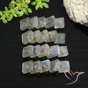Gemme di Labradorite Multicolore naturale da 9.46 ct, Quadrato, Traslucido