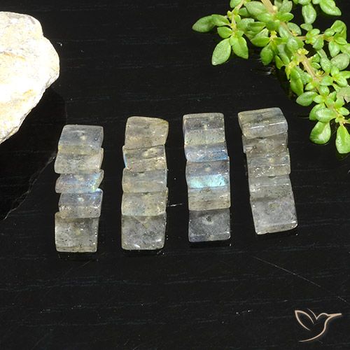 7.48ctw Naturale Multicolore Labradorite, Quadrato, Traslucido