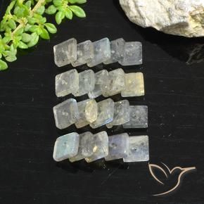 Gemme di Labradorite Multicolore naturale da 7.48 ct, Quadrato, Traslucido