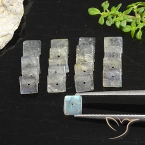 Gemme di Labradorite Multicolore naturale da 7.48 ct, Quadrato, Traslucido