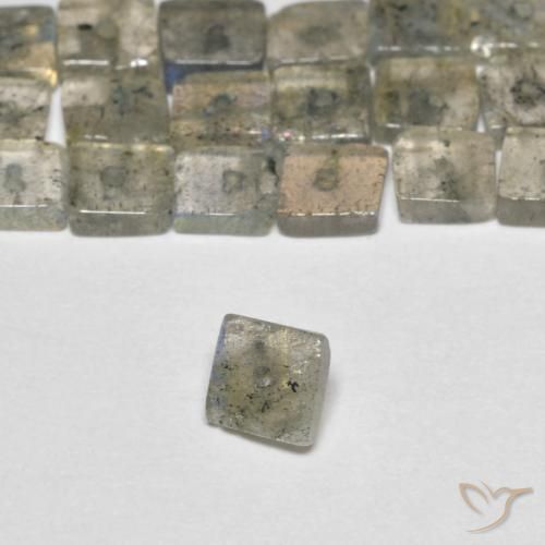 Gemme di Labradorite Multicolore naturale da 6.23 ct, Quadrato, Trasparente
