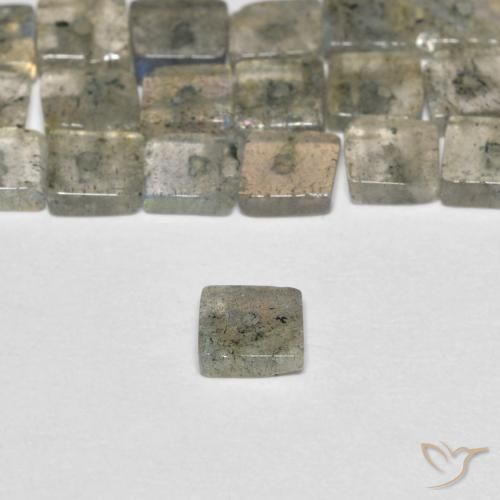 Gemme di Labradorite Multicolore naturale da 6.23 ct, Quadrato, Trasparente