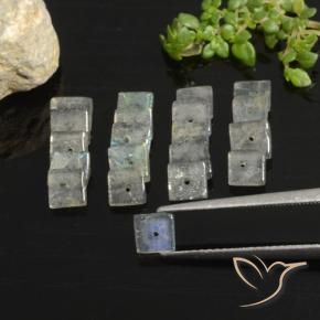 Gemme di Labradorite Multicolore naturale da 6.92 ct, Quadrato, Trasparente