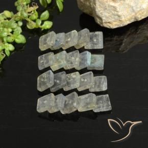 Gemme di Labradorite Multicolore naturale da 6.92 ct, Quadrato, Trasparente