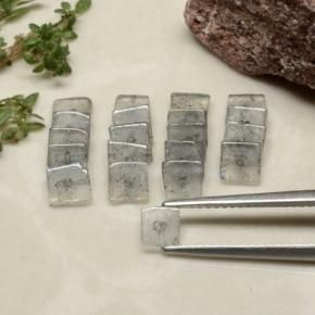 Labradorite naturale multicolore da 4,95 ct, quadrato, trasparente