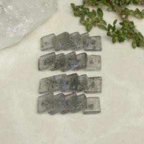 Labradorite naturale multicolore da 4,95 ct, quadrato, trasparente