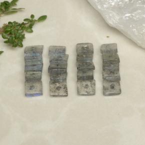 Labradorite naturale multicolore da 4,95 ct, quadrato, trasparente