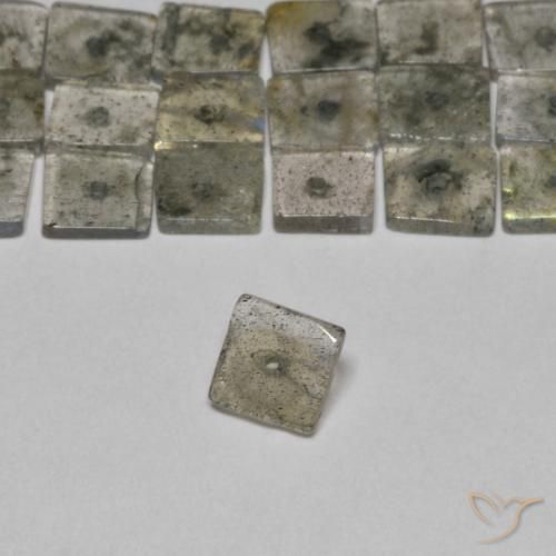 Gemme di Labradorite Multicolore naturale da 6.66 ct, Quadrato, Trasparente