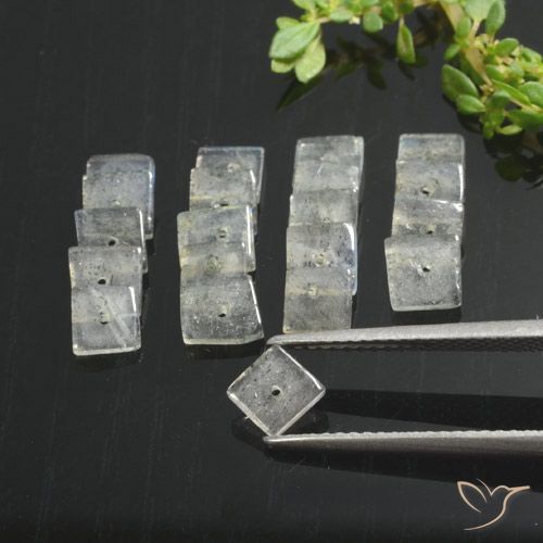 5.89ctw Naturale Multicolore Labradorite, Quadrato, Traslucido